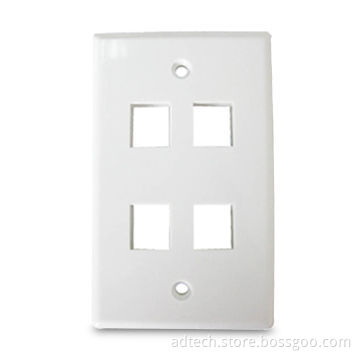 USA Type Faceplate with 4 Ports, Made of ABS